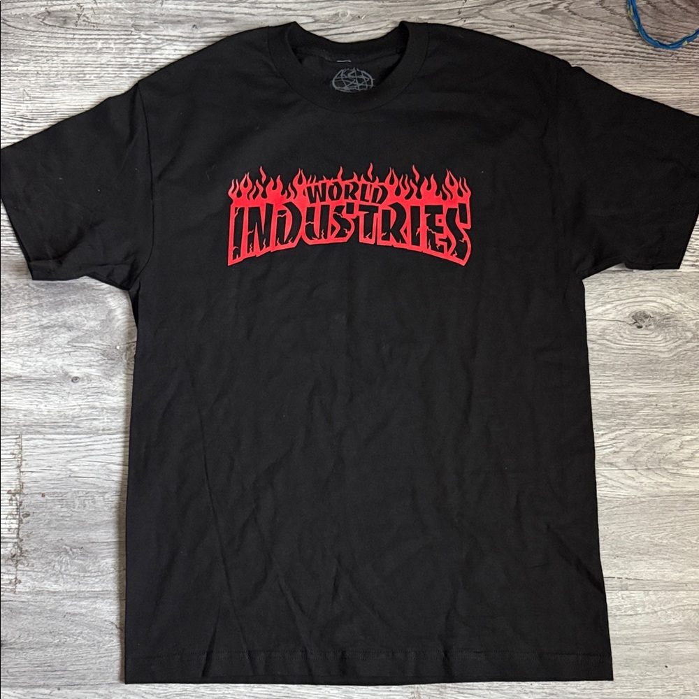 Black Tee with Red Flame Logo